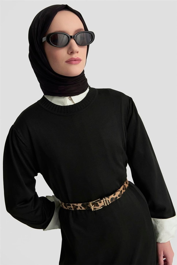 Armine Trend Elbise 25KTD956 Siyah