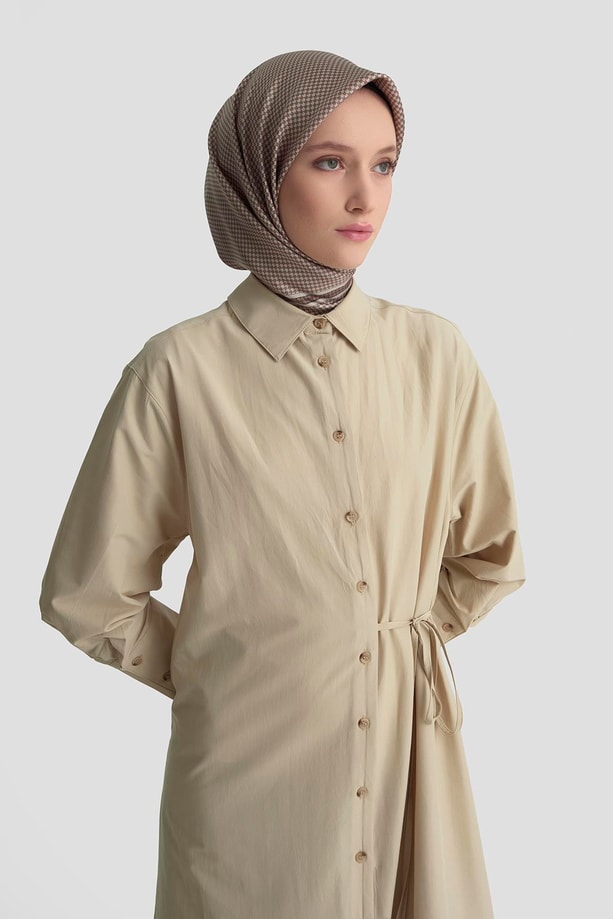 Armine Gömlek Elbise 25KD1003 Vizon