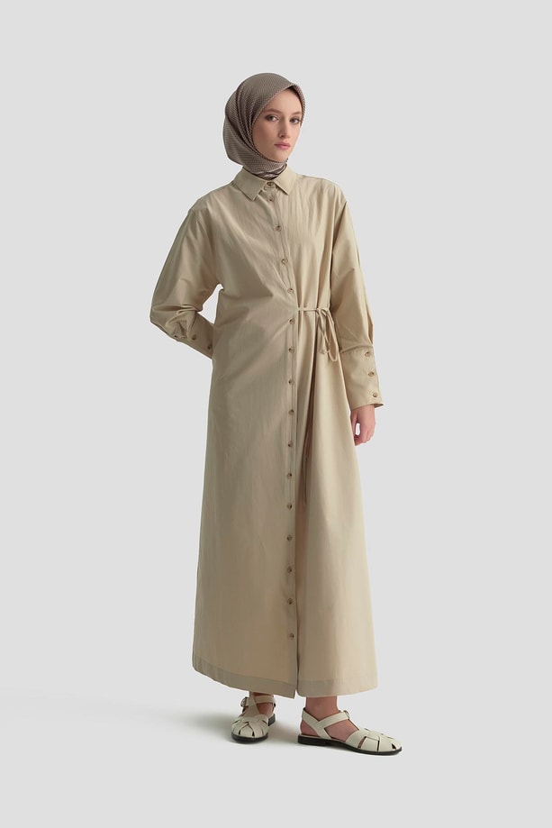 Armine Gömlek Elbise 25KD1003 Vizon