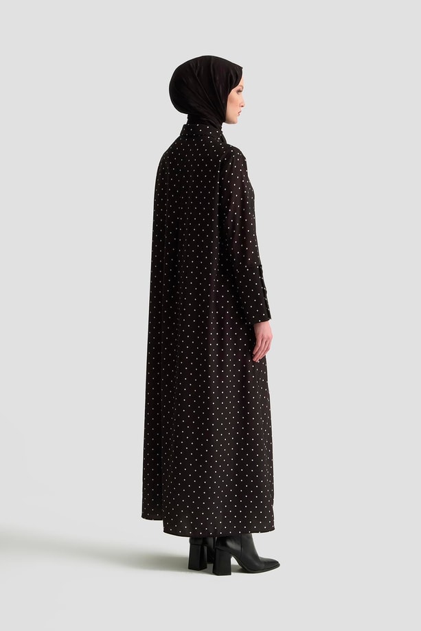 Armine Puantiyeli Elbise 25KD1007 Siyah