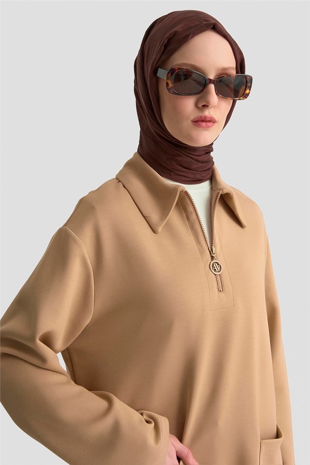 Armine Polo Yaka Tunik 25KD1015 Vizon