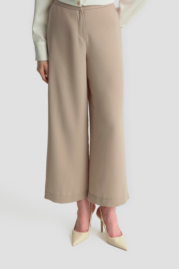 Armine Düz Kesim Pantolon 25KD1016 Bej