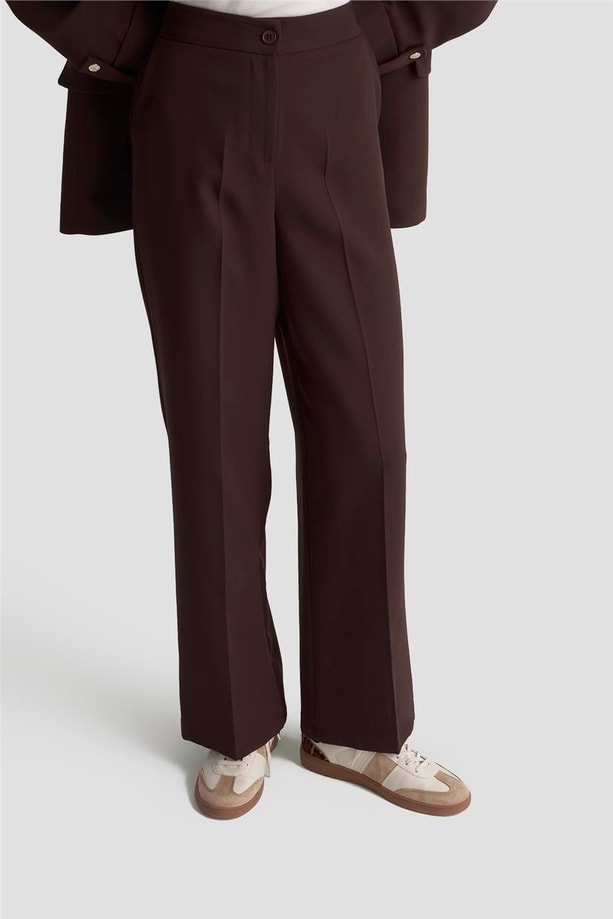 Armine Yüksek Bel Pantolon 25KM1024 Acı Kahve