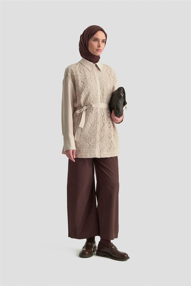 Armine Dantelli Tunik 25KM1027 Bej