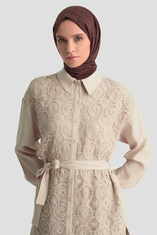 Armine Dantelli Tunik 25KM1027 Bej