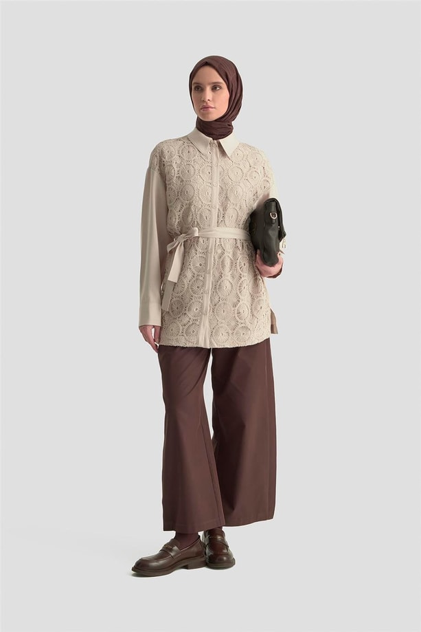 Armine Dantelli Tunik 25KM1027 Bej