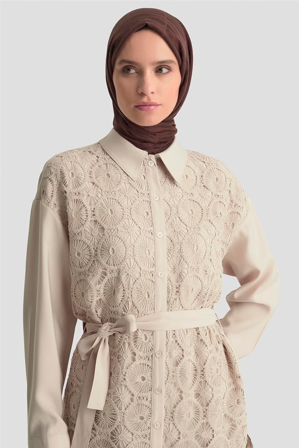 Armine Dantelli Tunik 25KM1027 Bej
