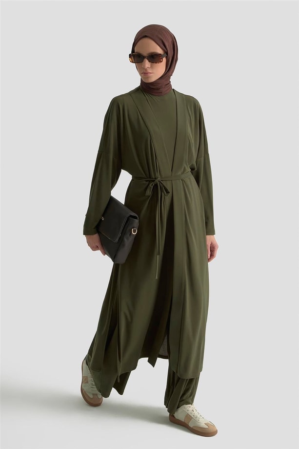 Armine 3'lü Örme Takım 25KD1057 Haki