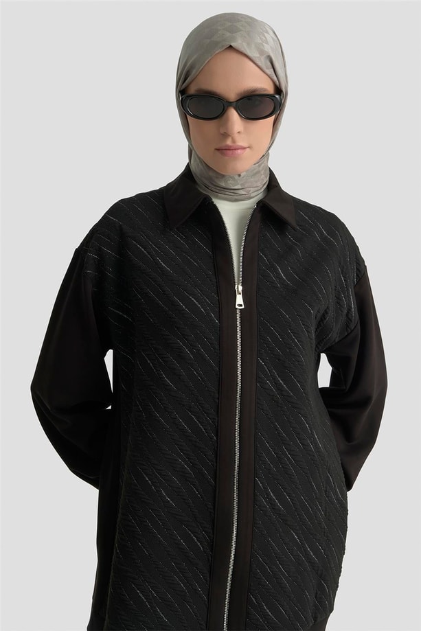 Armine Jakarlı Örme Takım 25KD1059 Siyah