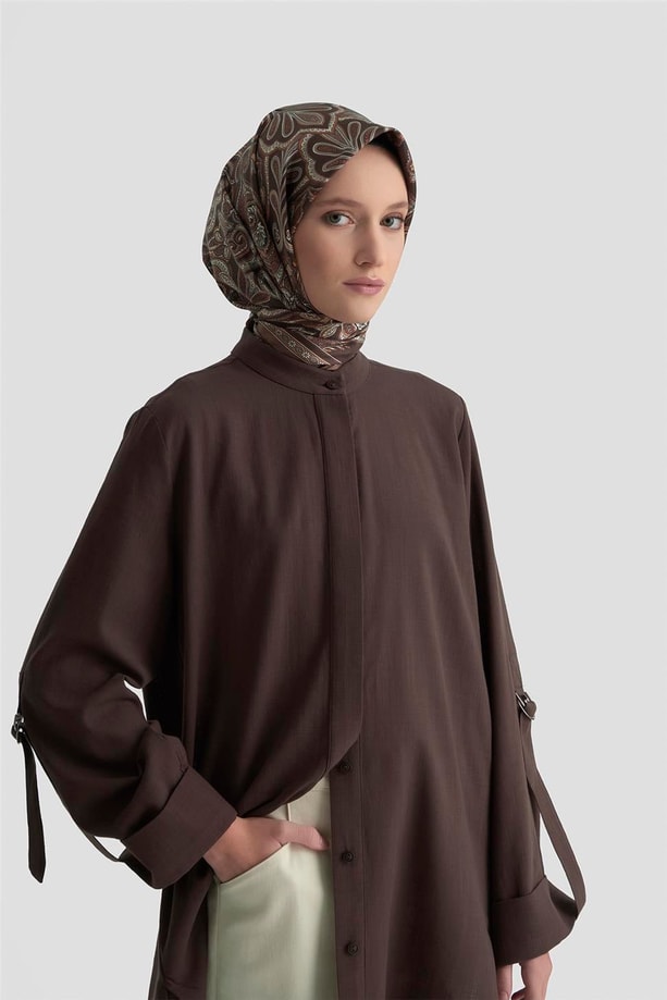 Armine Aksesuar Detaylı Tunik 25KD1103 Acı Kahve