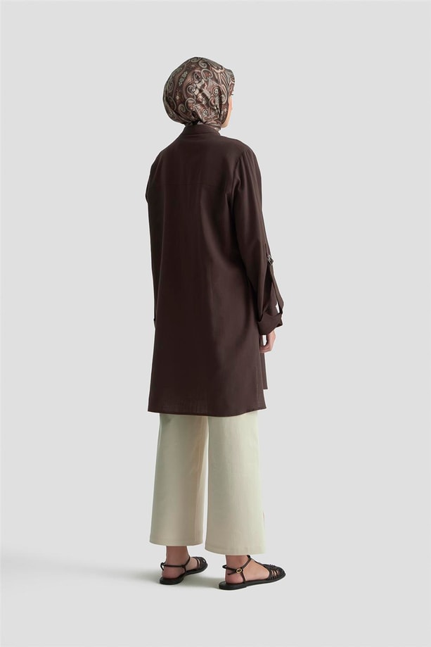 Armine Aksesuar Detaylı Tunik 25KD1103 Acı Kahve