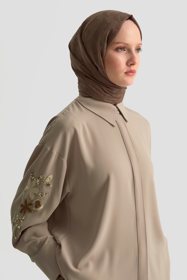 Armine Nakışlı Tunik 25KD1110 Bej
