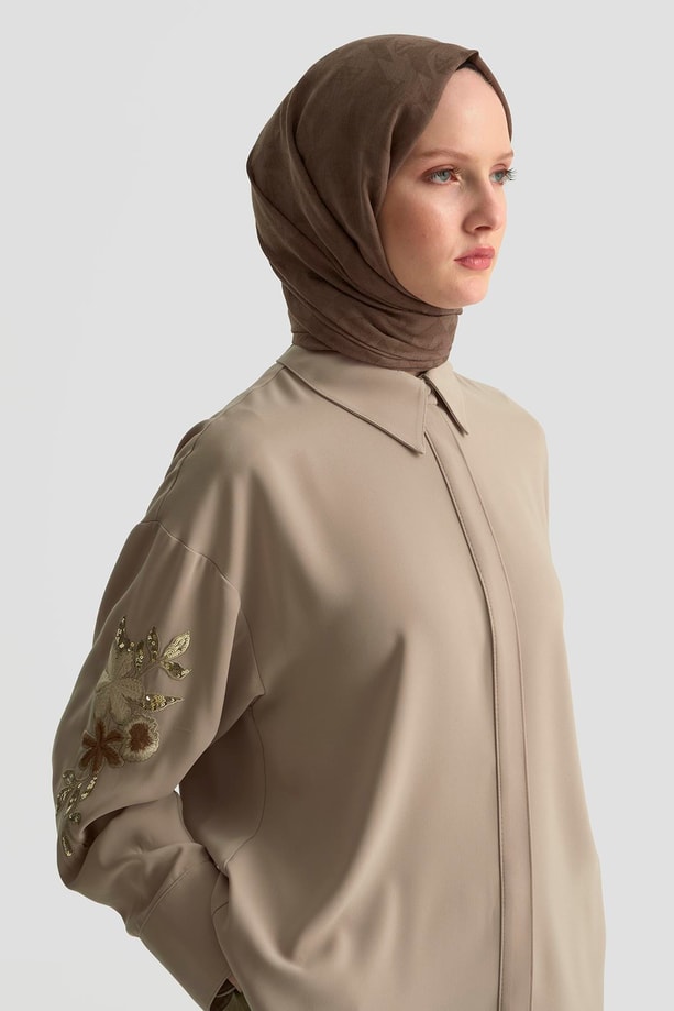Armine Nakışlı Tunik 25KD1110 Bej