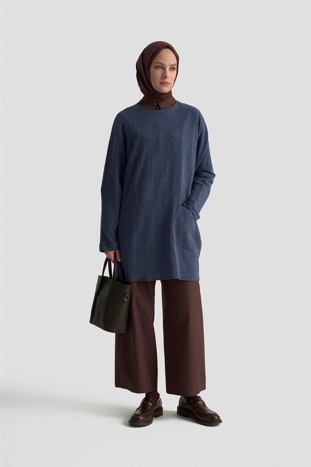 Armine Basic Örme Tunik 25KD1118 İndigo