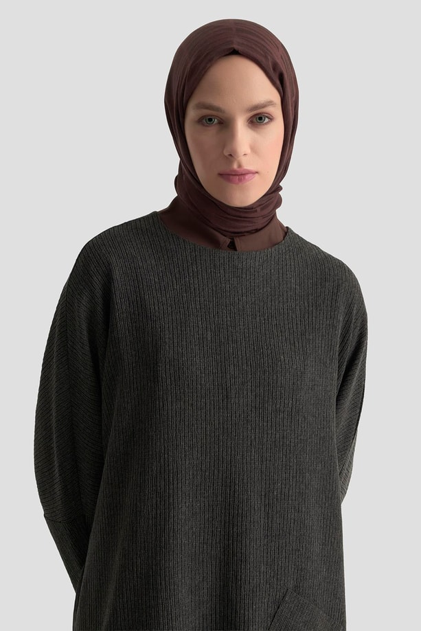 Armine Basic Örme Tunik 25KD1118 Siyah