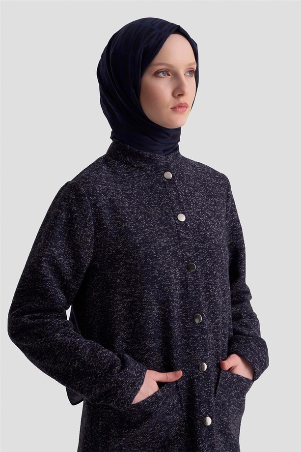 Armine Melanjlı Örme Kap 25KD1123 Lacivert