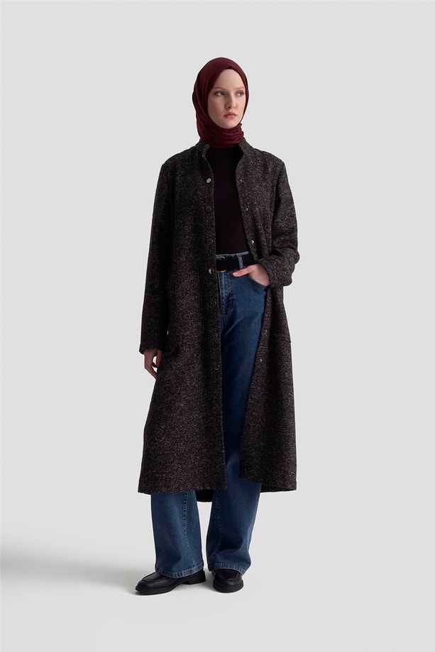 Armine Melanjlı Örme Kap 25KD1123 Siyah