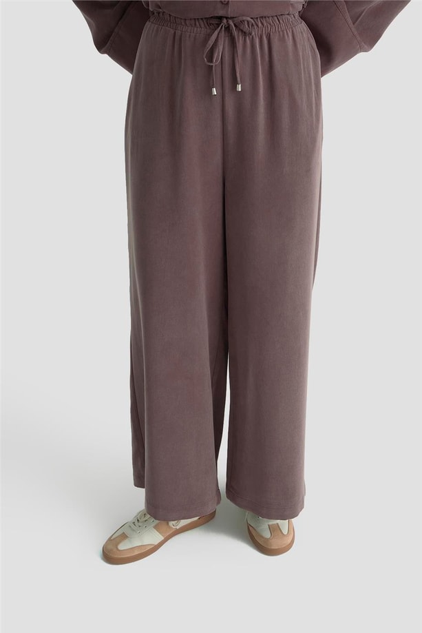 Armine Beli Bağcıklı Modal Takım 25KD1127 Kahverengi