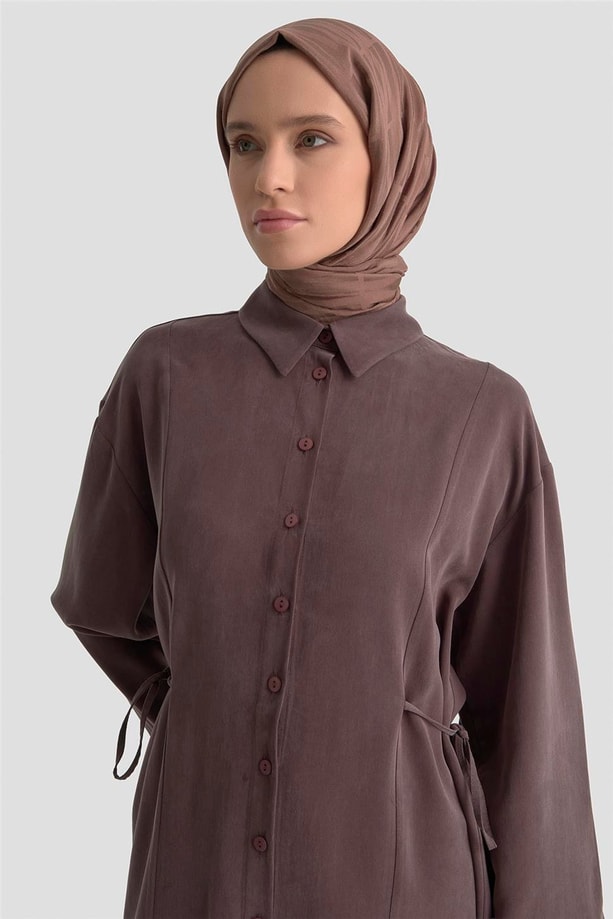 Armine Beli Bağcıklı Modal Takım 25KD1127 Kahverengi