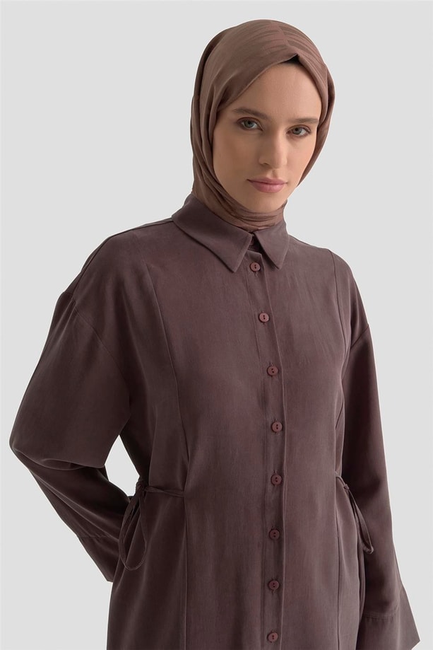 Armine Beli Bağcıklı Modal Takım 25KD1127 Kahverengi