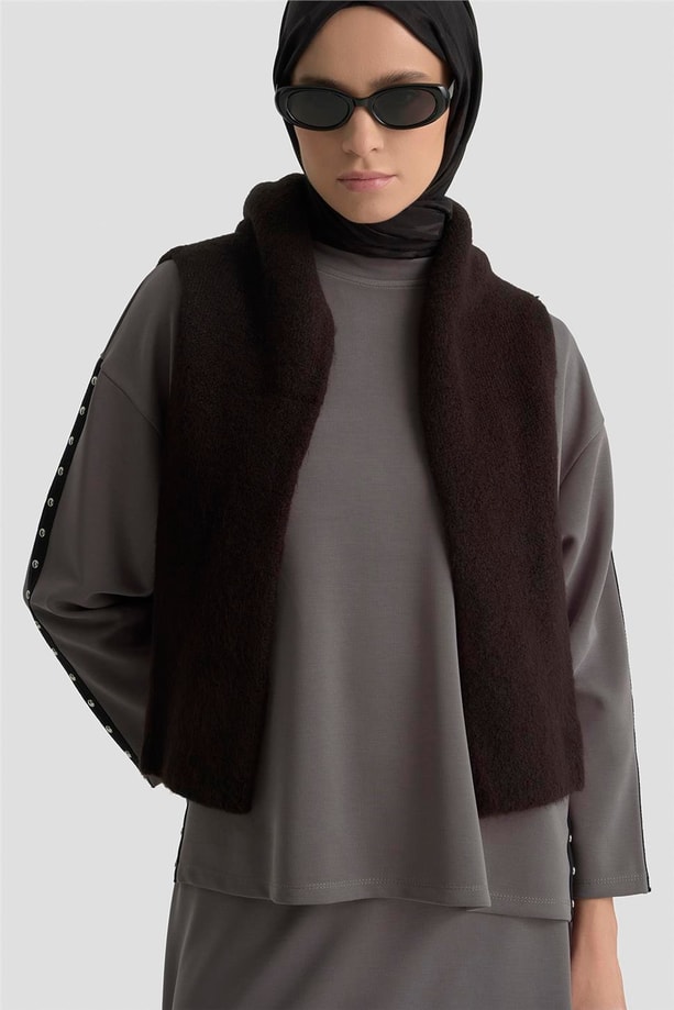 Armine Şeritli Örme Takım 25KD1163 Antrasit