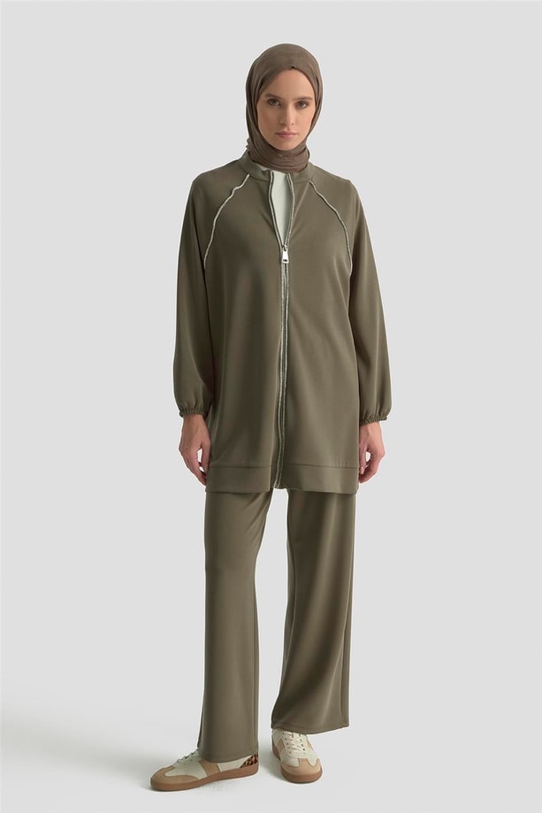 Armine Biyeli Örme Takım 25KD1176 Haki