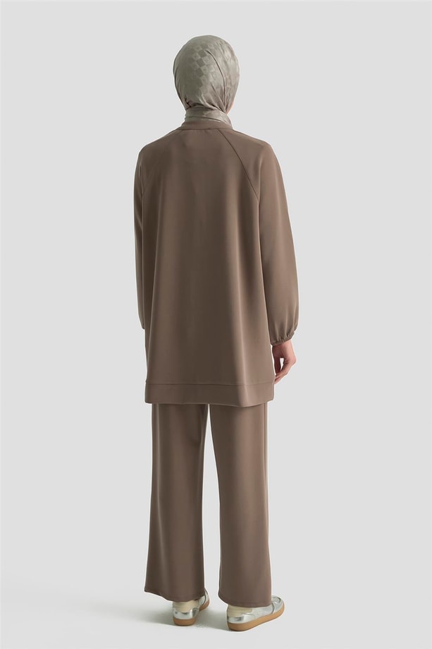 Armine Biyeli Örme Takım 25KD1176 Kahverengi