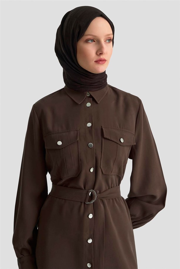 Armine Cepli Tunik Takım 25KD1306 Acı Kahve