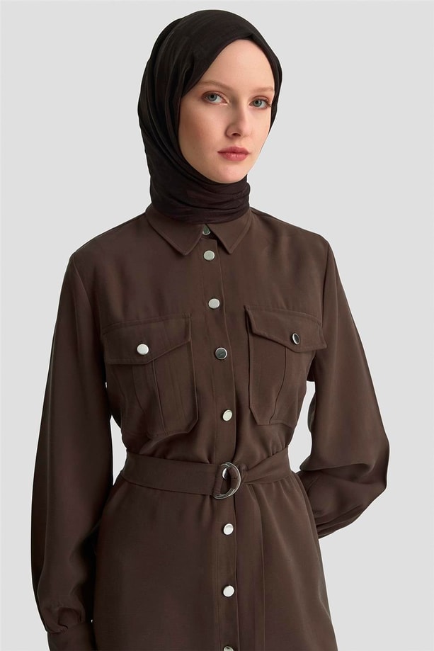 Armine Cepli Tunik Takım 25KD1306 Acı Kahve