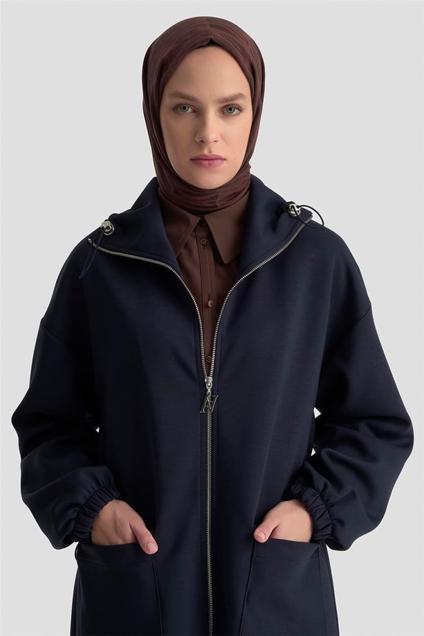 Armine Yüksek Yaka Örme Giyçık 25KD1503 Lacivert