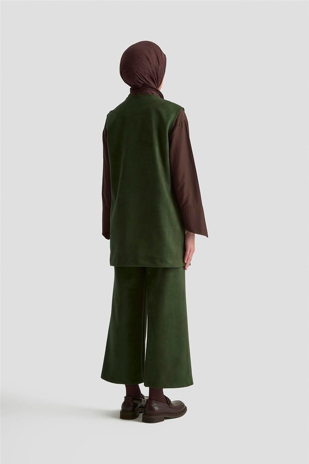 Armine Yelekli Süet Takım 25KD1506 Haki