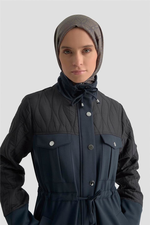 Armine Kapitone Mixli Örme Giyçık 25KD1602 Lacivert