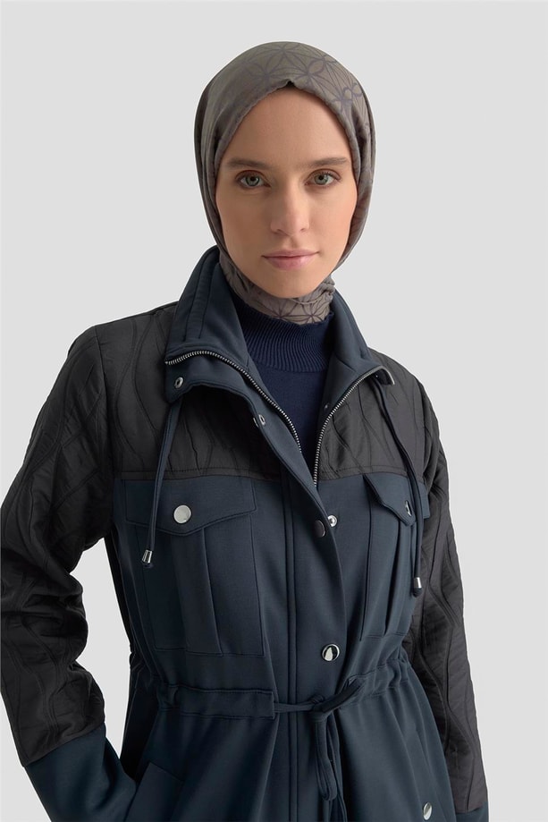 Armine Kapitone Mixli Örme Giyçık 25KD1602 Lacivert