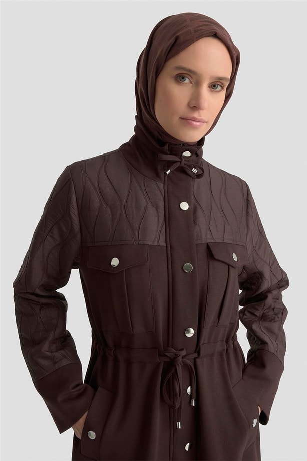 Armine Kapitone Mixli Örme Giyçık 25KD1602 Acı Kahve