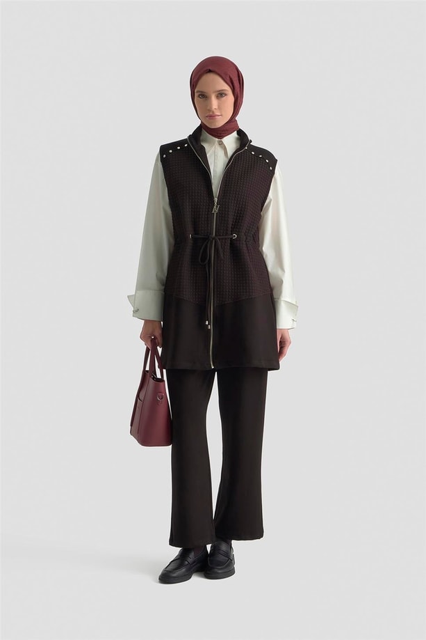 Armine Kapitone Mixli Örme Takım 25KD1603 Siyah