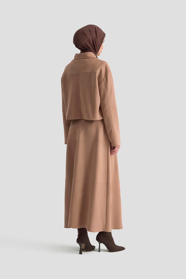Armine Ceketli Süet Takım 25KD1703 Taba