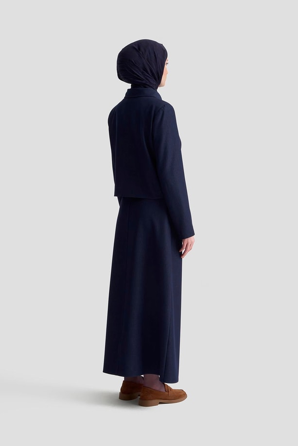 Armine Blazer Ceketli Tencel Takım 25KD1706 Lacivert