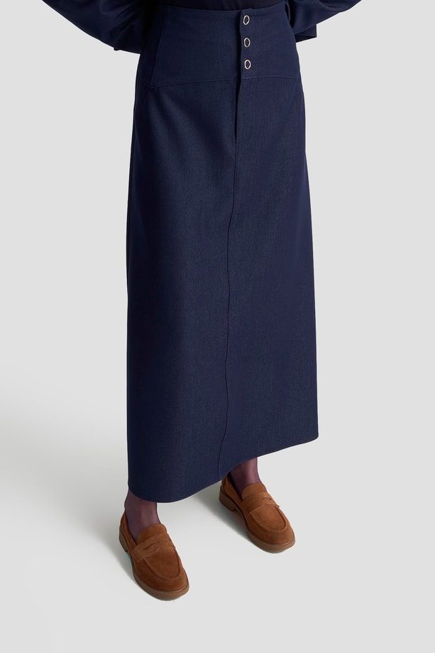 Armine Blazer Ceketli Tencel Takım 25KD1706 Lacivert