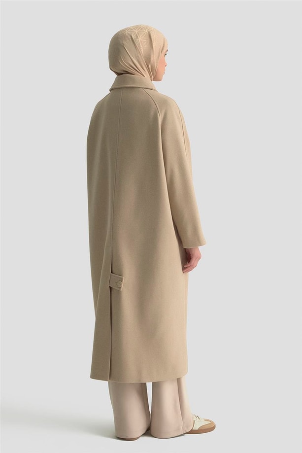 Armine Oversize Kaşe Manto 25KT1708 Bej