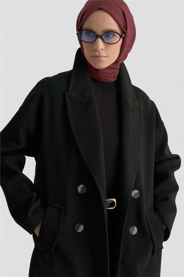 Armine Kaşe Kaban 25KD1709 Siyah