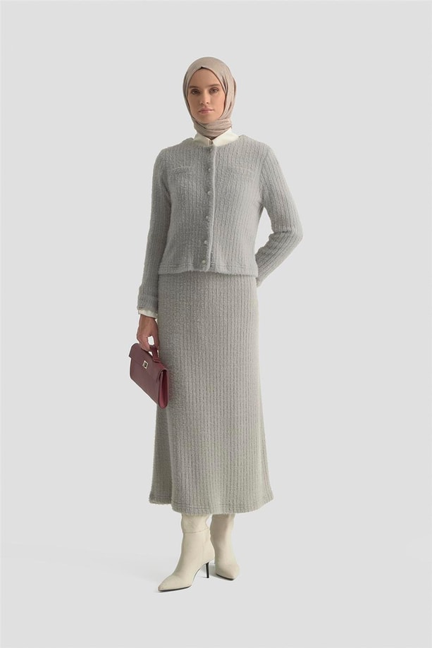 Armine  Dokulu Triko Takım 25KD1801 Gri