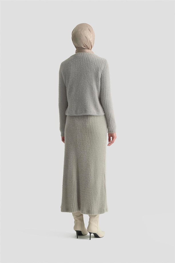 Armine  Dokulu Triko Takım 25KD1801 Gri