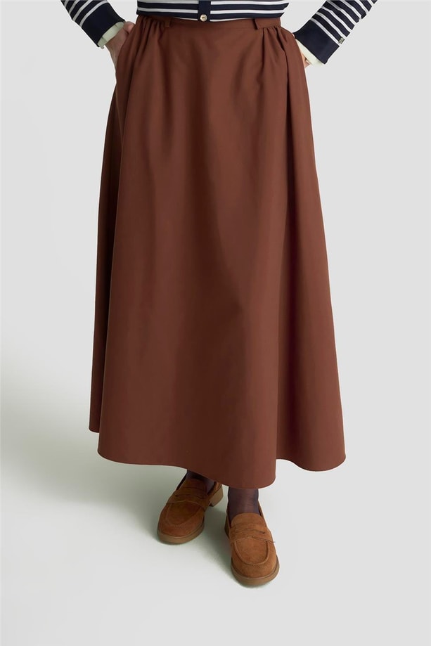 Armine Godeli Ve Cepli Etek 25K1913 Kahve