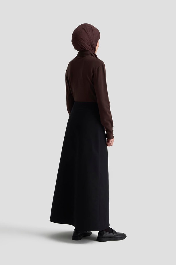 Armine Önden Pileli Etek 25K1915 Siyah