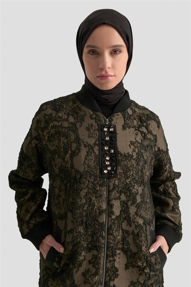 Armine Jakar Kumaşlı  Kap 25KD2101 Kahverengi