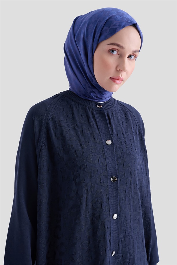 Jakarlı Triko Hırka 25KD2306 Lacivert