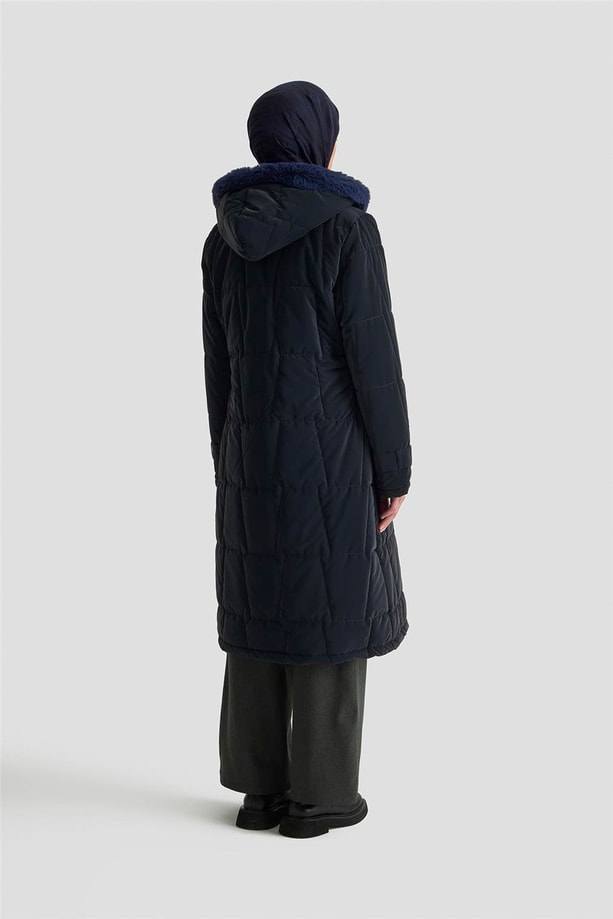 Armine Kapüşonlu Kapitone 25KD2402 Lacivert