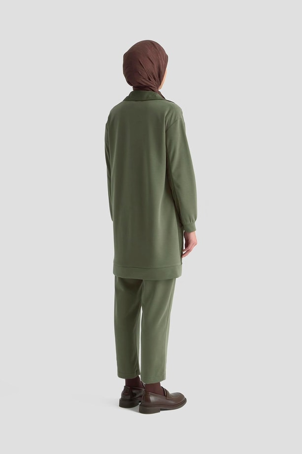 Armine Straight Örme Pantolon 25KT2626 Haki