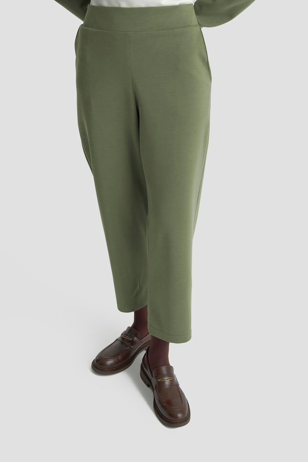 Armine Straight Örme Pantolon 25KT2626 Haki