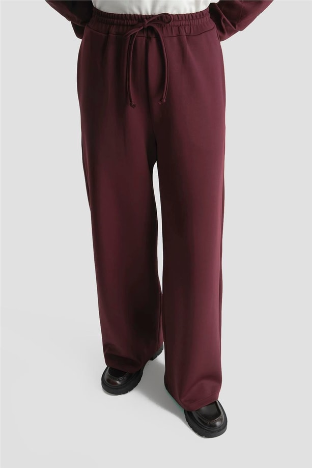 Armine Desenli Kapüşonlu Relax Takım Bordo